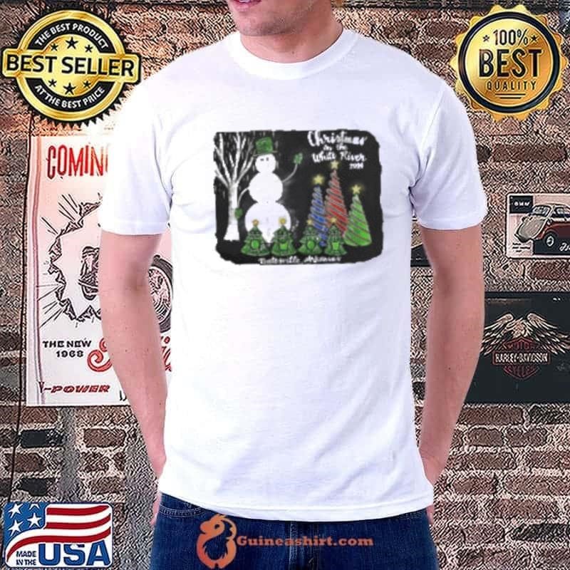 Snowman Christmas on the white river 2024 shirt