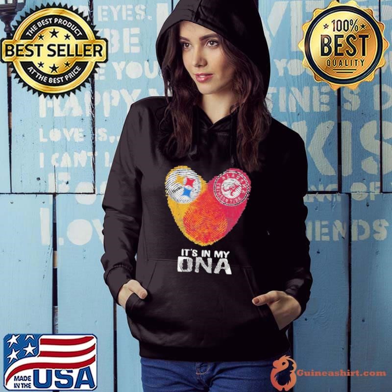 Steelers Alabama Crimsontide It’s In My Dna Heart Fingerprints Hoodie