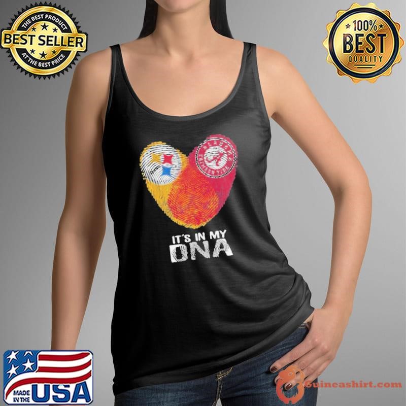 Steelers Alabama Crimsontide It’s In My Dna Heart Fingerprints Tank Top