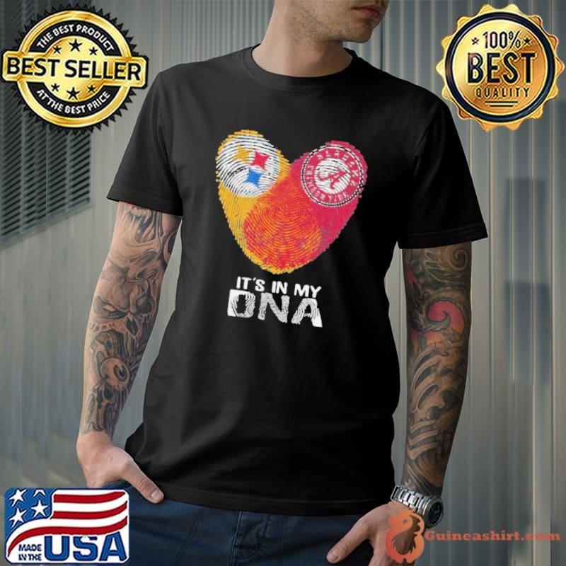 Steelers Alabama Crimsontide It’s In My Dna Heart Fingerprints Unisex