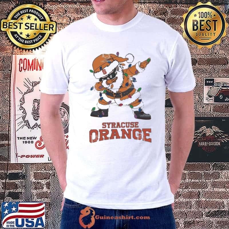 Syracuse Orange Dabbing Santa Claus Ugly Christmas Light shirt