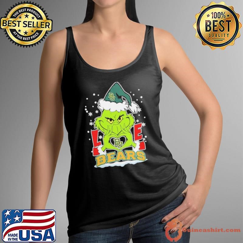 The Grinch Love Heart 2024 Baylor Bears Football Christmas Shirt
