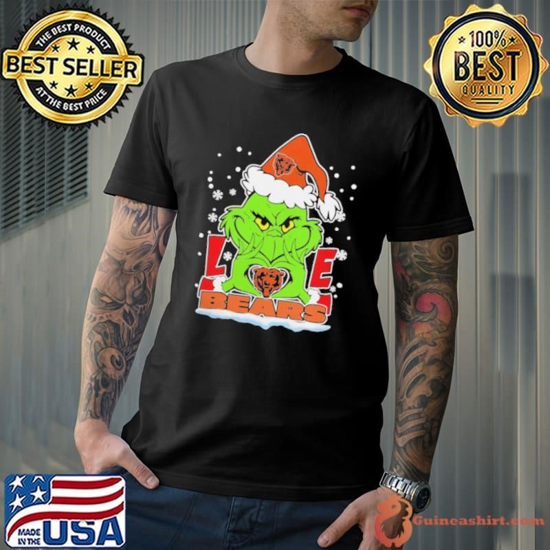 The Grinch Love Heart 2024 Chicago Bears Football Christmas Unisex