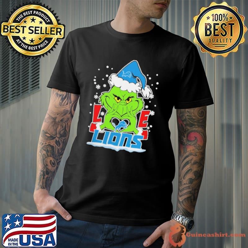 The Grinch Love Heart 2024 Detroit Lions Football Christmas Unisex