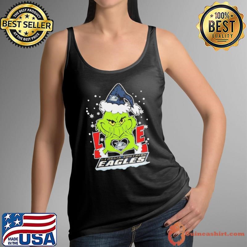 The Grinch Love Heart 2024 Georgia Southern Eagles Football Christmas Shirt