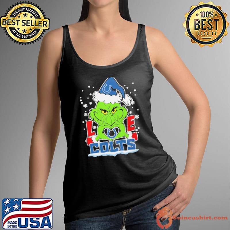 The Grinch Love Heart 2024 Indianapolis Colts Football Christmas Shirt