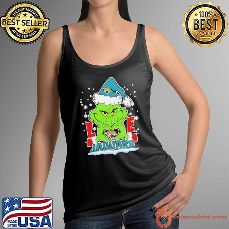 The Grinch Love Heart 2024 Jacksonville Jaguars Football Christmas Shirt