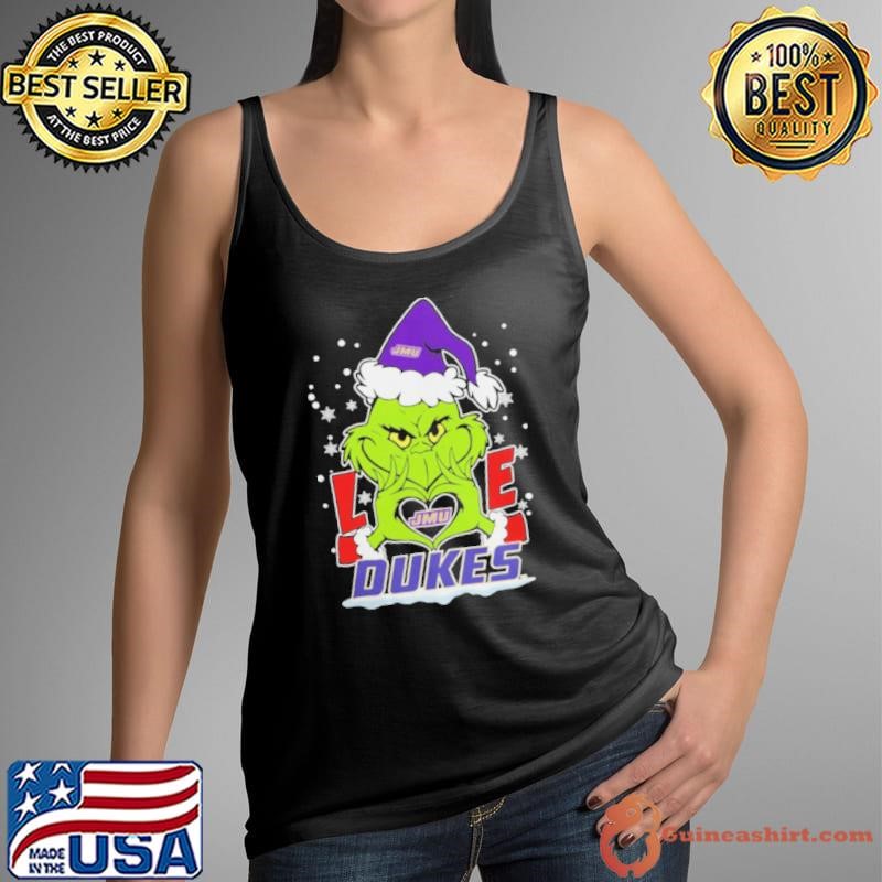 The Grinch Love Heart 2024 James Madison Dukes Football Christmas Tank Top