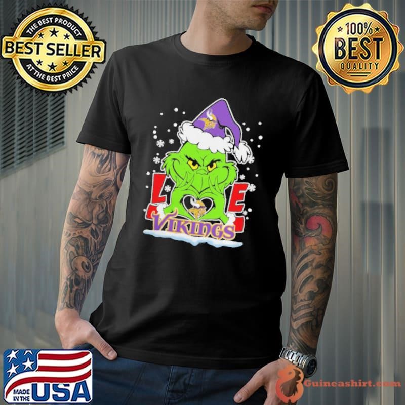 The Grinch Love Heart 2024 Minnesota Vikings Football Christmas Unisex