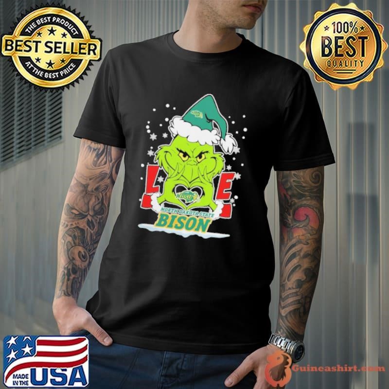 The Grinch Love Heart 2024 North Dakota State Bison Football Christmas Unisex