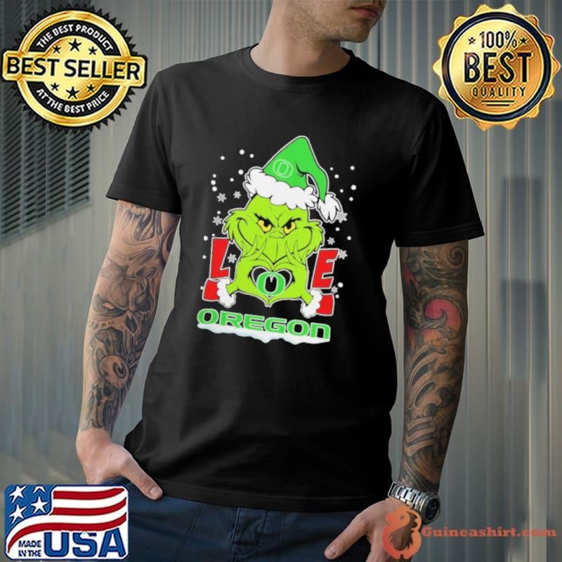 The Grinch Love Heart 2024 Oregon Ducks Football Christmas Unisex