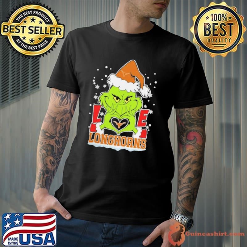 The Grinch Love Heart 2024 Texas Longhorns Football Christmas Unisex