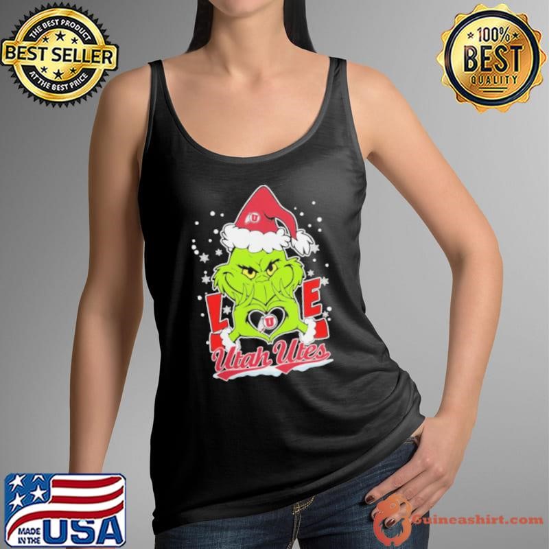 The Grinch Love Heart 2024 Utah Utes Football Christmas Shirt