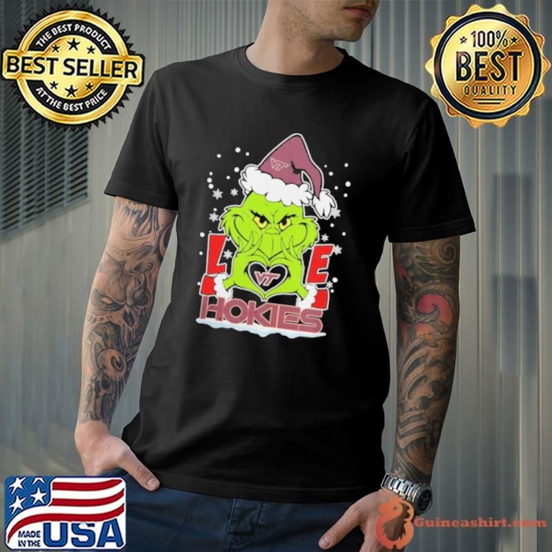 The Grinch Love Heart 2024 Virginia Tech Hokies Football Christmas Unisex