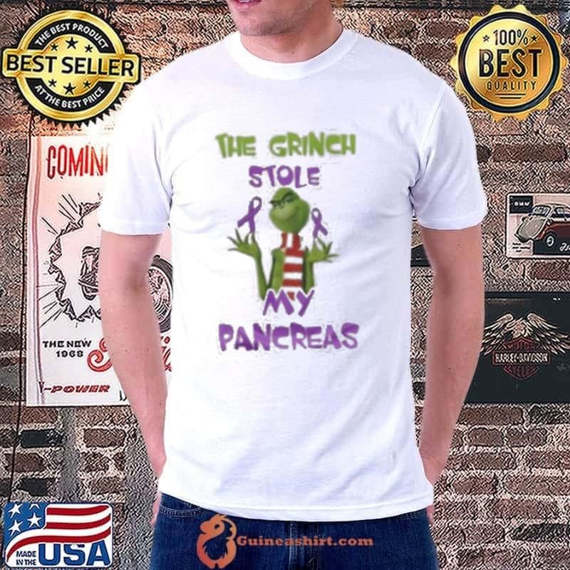 The Grinch Stole My Pancreas Cancer Awareness Christmas Unisex