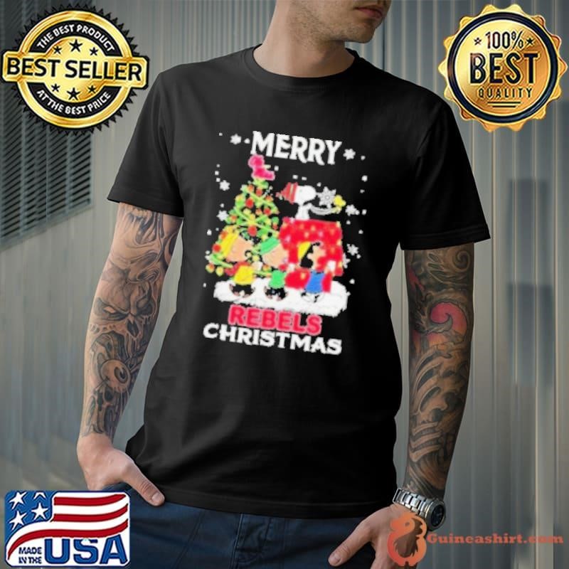 The Peanuts Snoopy And Friends Merry Christmas Ole Miss Rebels Shirt