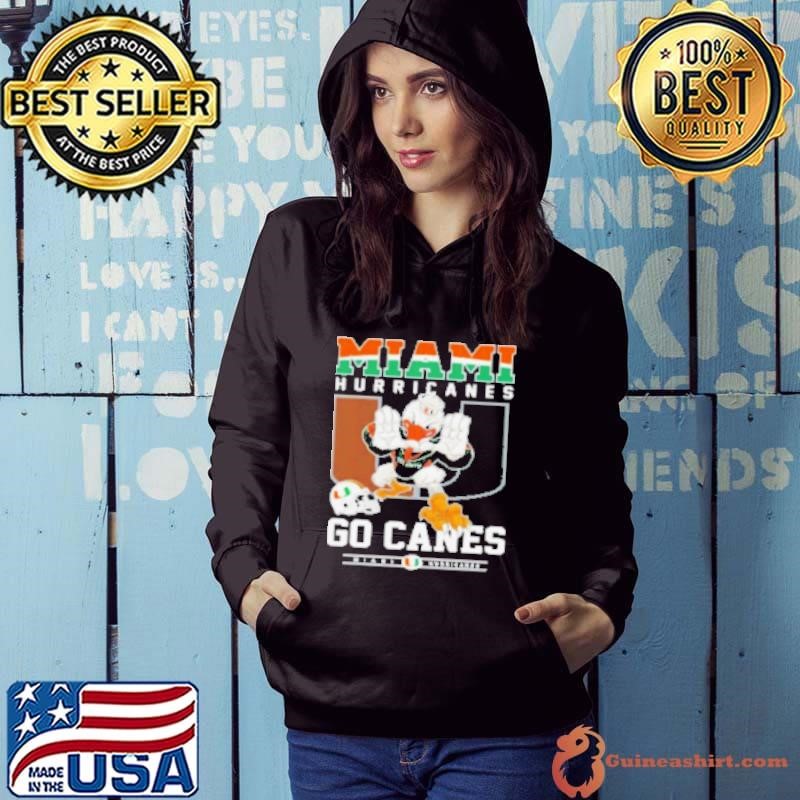 Top Miami Hurricanes Go Canes Mascot Football Hoodie