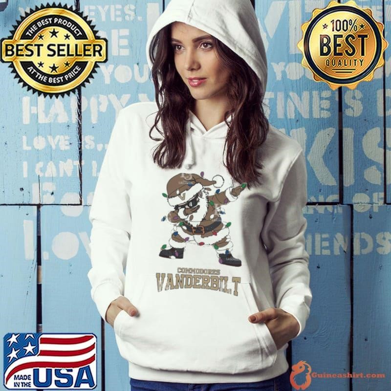 Vanderbilt Commodores Dabbing Santa Claus Ugly Christmas Light Hoodie