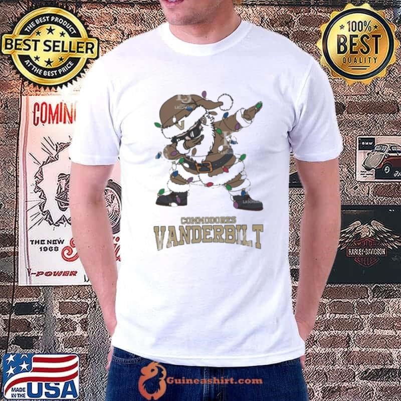 Vanderbilt Commodores Dabbing Santa Claus Ugly Christmas Light shirt
