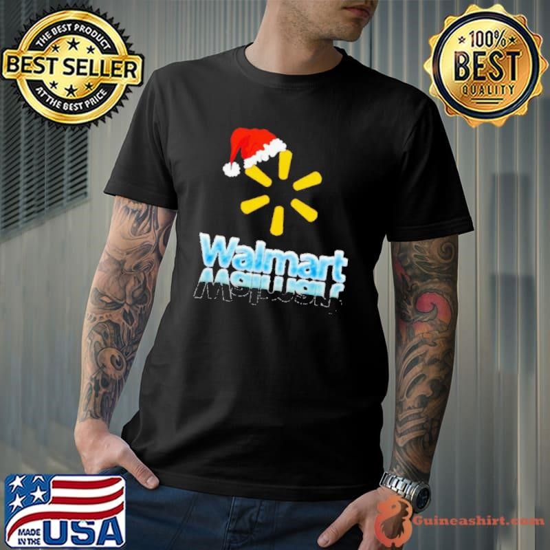 Walmart logo with Santa hat Christmas shirt