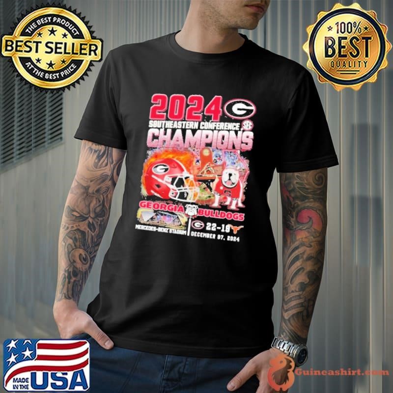 2024 SEC Football Champions Vintage UGA Georgia Bulldogs 22-19 Texas Shirt