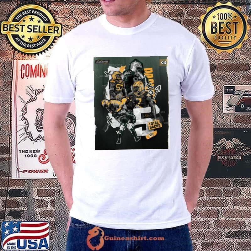 5 Total Sacks Green Bay Packers Brenton Cox Jr., Kingsley Enagbare, Lukas Van Ness, Kenny Clark Poster shirt