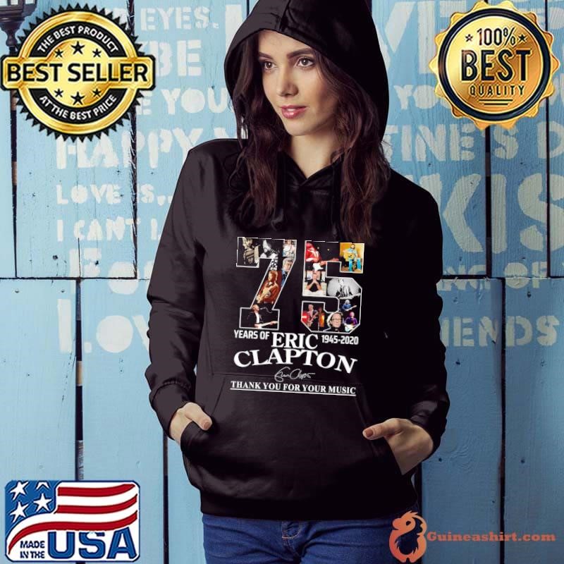 75 Years Of 1945-2020 Eric Clapton Signature Thank You For Your Music T-Shirt