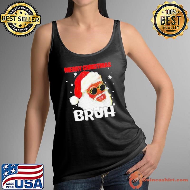 Black Santa Claus merry Christmas bruh shirt