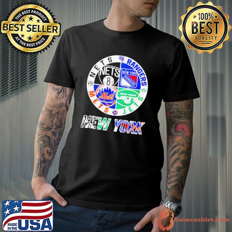Brooklyn Nets x New York Rangers x New York Jets x New York Mets logo Unisex