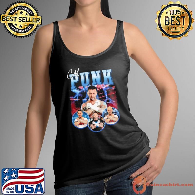 CM Punk American professional wrestler actor Retro Bootleg T-Shirt
