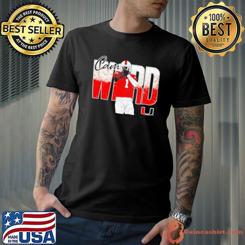 Cam Ward no 1 Miami Hurricanes cartoon signature shirt