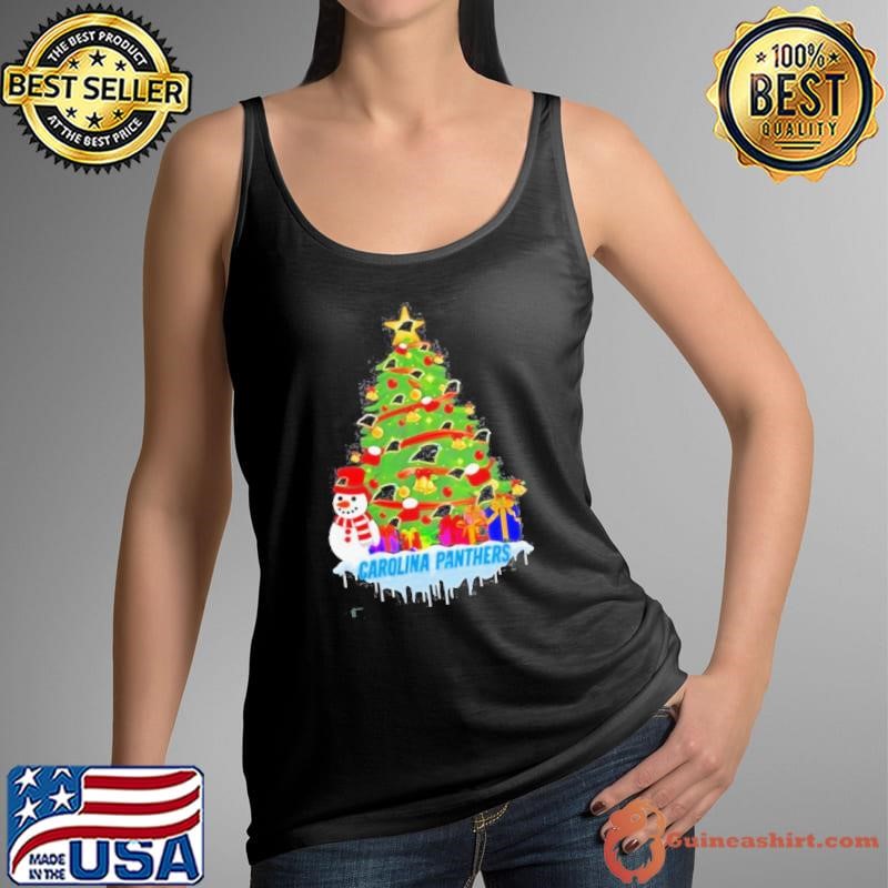 Carolina Panthers Logo Snowman Christmas Tree Shirt