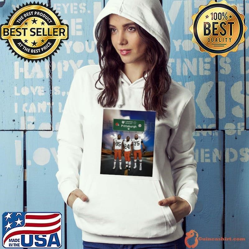 Cleveland Browns Vs Pittsburgh Steelers Turnpike Rivalry Setting Out For The Steel City Poster Hoodie