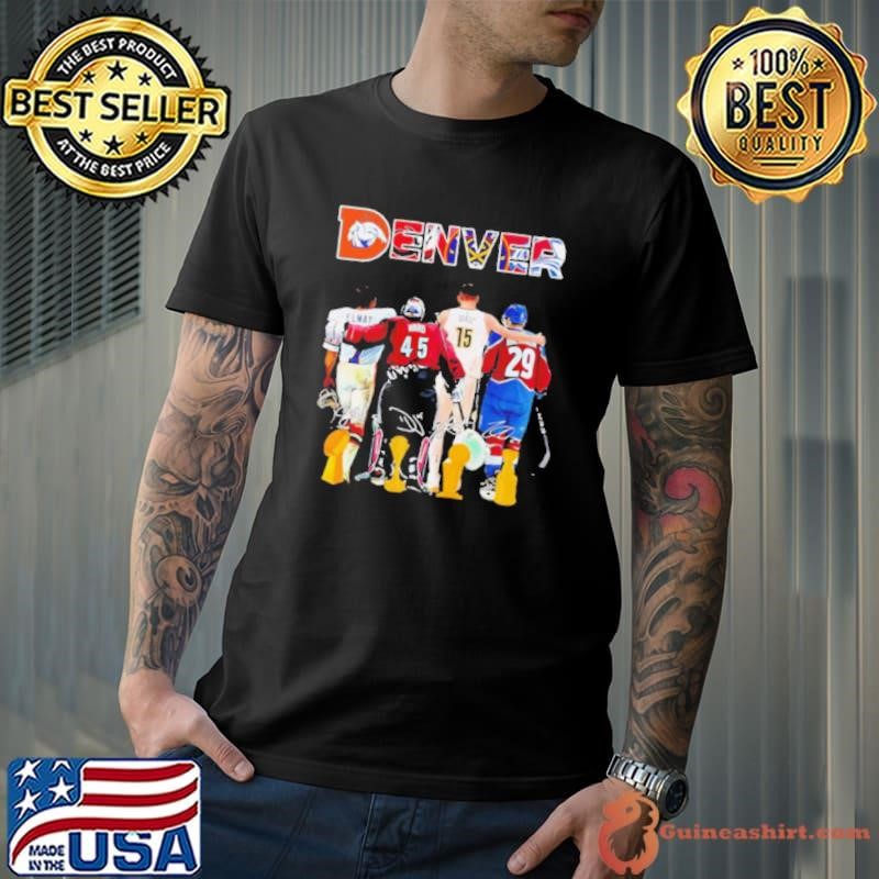 Denver sports Elway Ward Jokic and MacKinnon signatures shirt