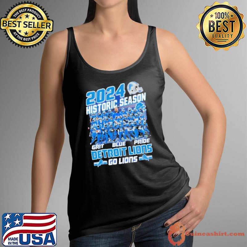 Detroit Lions Historic Season Go Lions With Grit Blue Pride 2024 shirts Tank Top