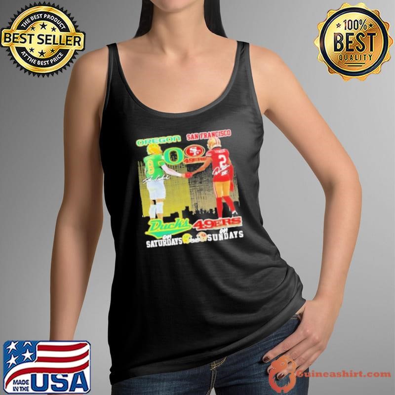 Dillon Gabriel Oregon Ducks On Saturdays X Deommodore Lenoir San Francisco 49ers On Sundays Tank Top