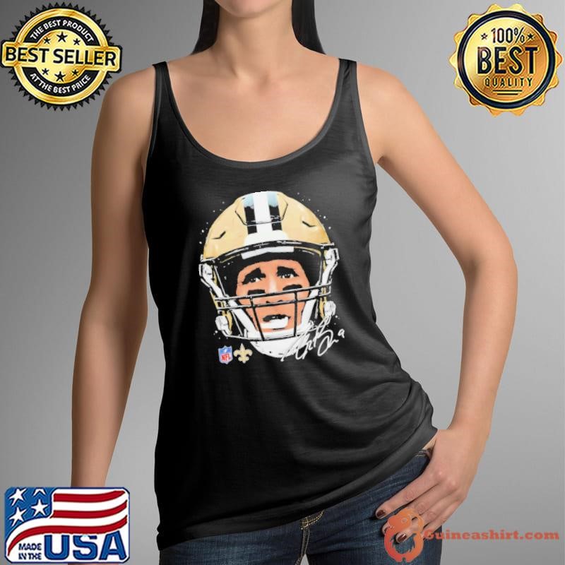 Drew Brees New Orleans Saints NFL football big face signature graphic Tank Top