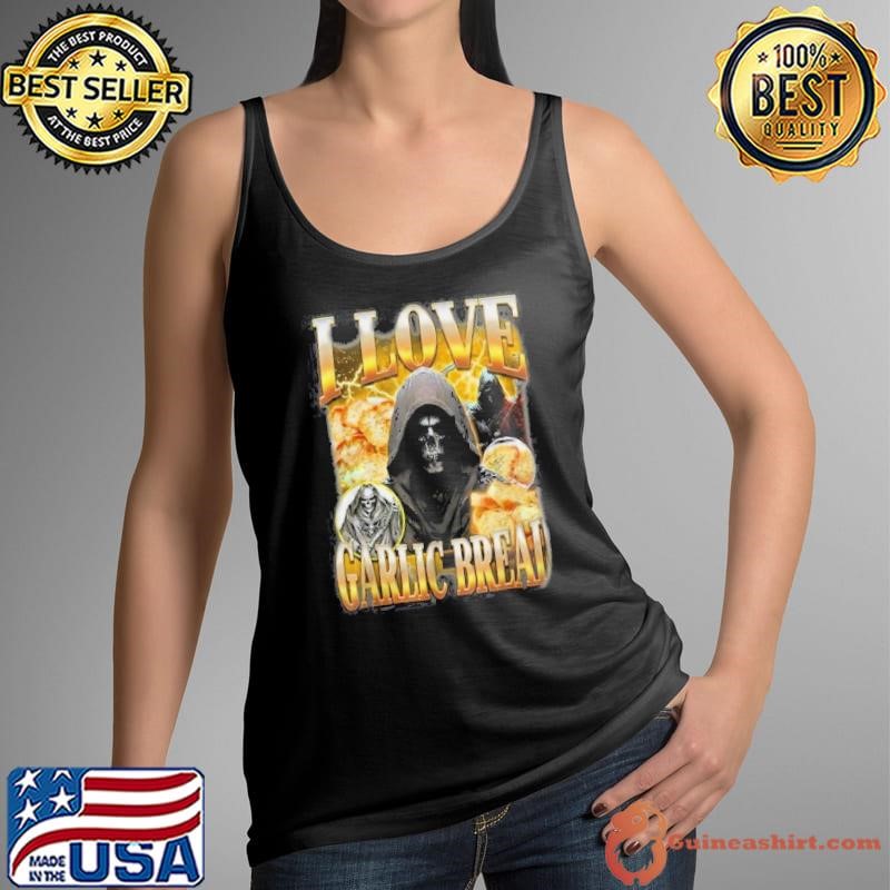 Edgy Skeleton I Love Garlic Bread Funny Cringe Skeleton Meme Shirt