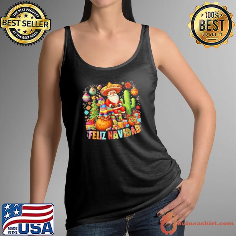 Feliz Navidad Mexican Funny Christmas Santa Festive Graphic Shirt