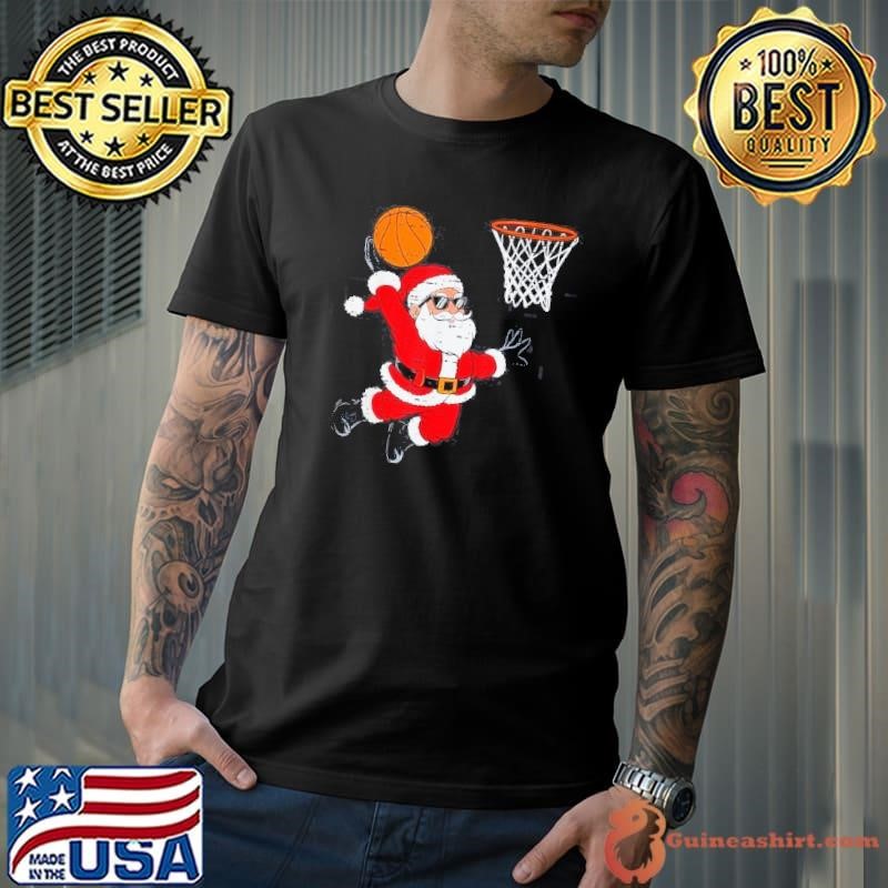Funny Santa Dunking Basketball Christmas Xmas Mens Boys Kids Unisex