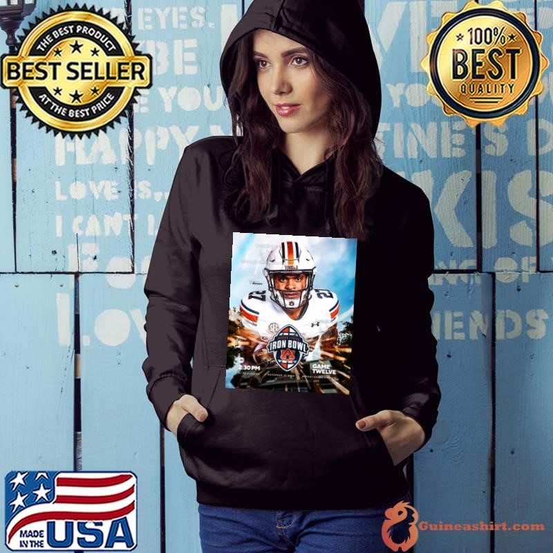Game 12 Jarquez Hunter Auburn Tigers vs Alabama Crimson Tide SEC Iron Bowl Nov 30 2024 Poster Hoodie