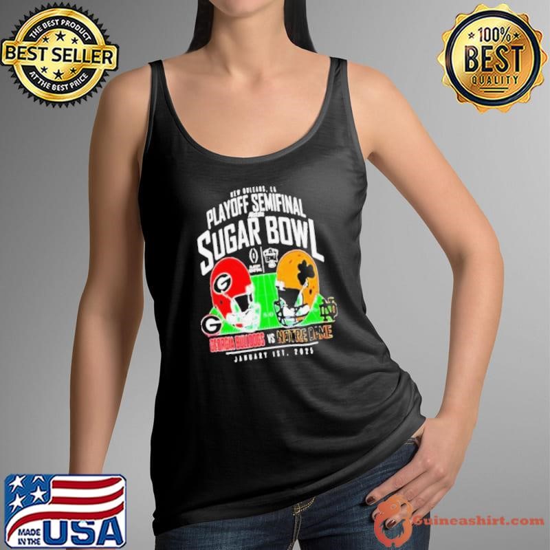 Georgia Bulldogs vs Notre Dame Fighting Irish 2025 Sugar Bowl Matchup Helmet Tank Top