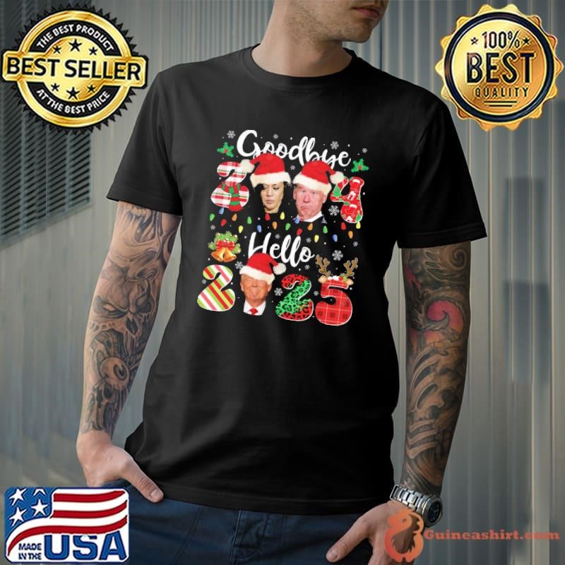 Goodbye 2024 Hello 2025 Trump Biden Harris Xmas Pajamas T-Shirt
