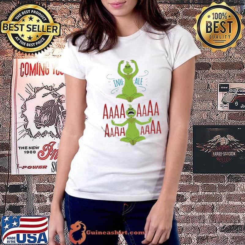 Grinch Yoga Inhale Aaa Christmas Ladiestee