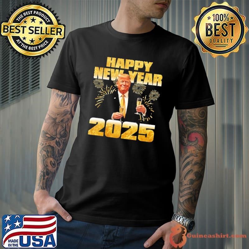 Happy New Year Party 2025 Fireworks Trump Inauguration Day T-Shirt