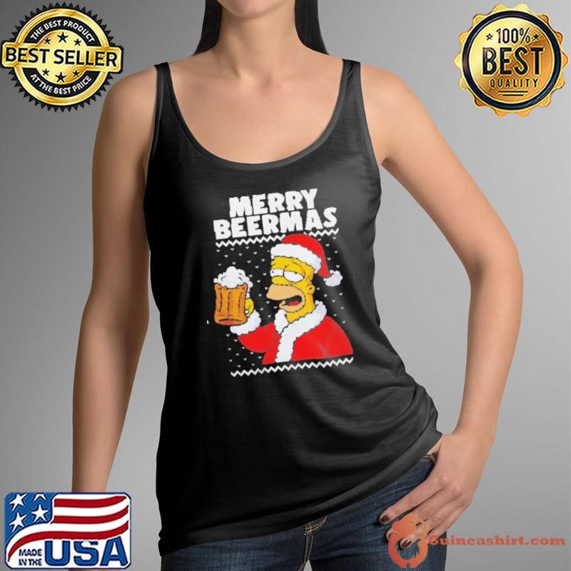 Homer Simpson Merry Beermas Christmas Drink Beer shirt