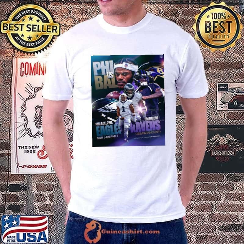 Hurts and Jackson The first head-to-head Baltimore Ravens vs. Philadelphia Eagles Dec 1 2024 NFL Poster shirt