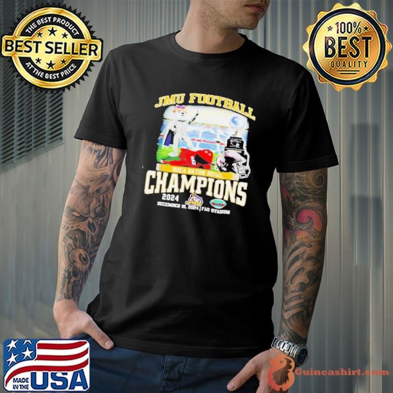 James Madison Dukes 2024 Boca Raton Bowl Champions Football Victory Shirt