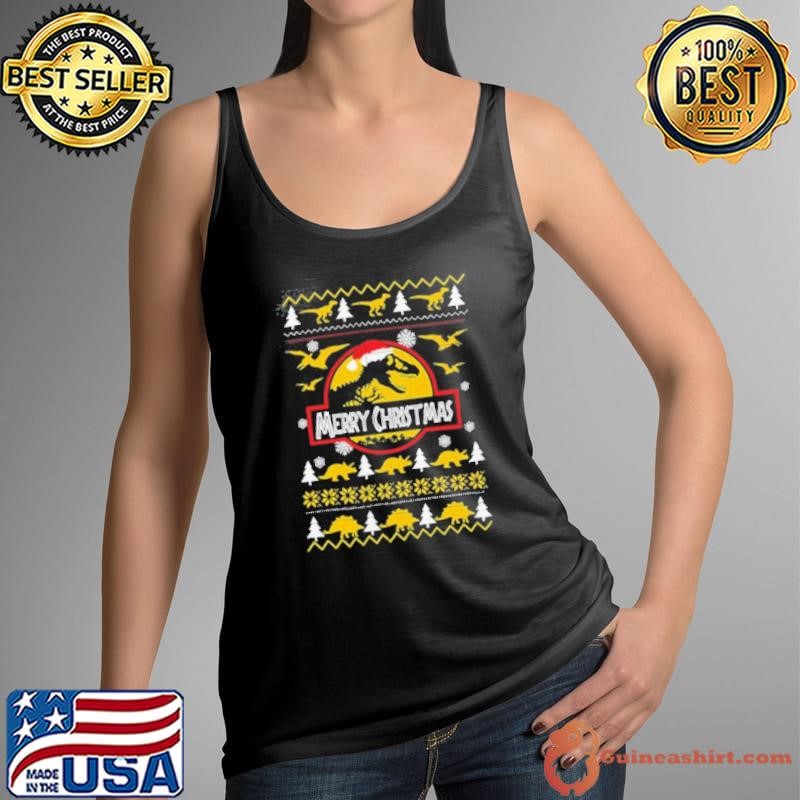 Jurassic Santa Hat Merry Christmas Ugly shirt
