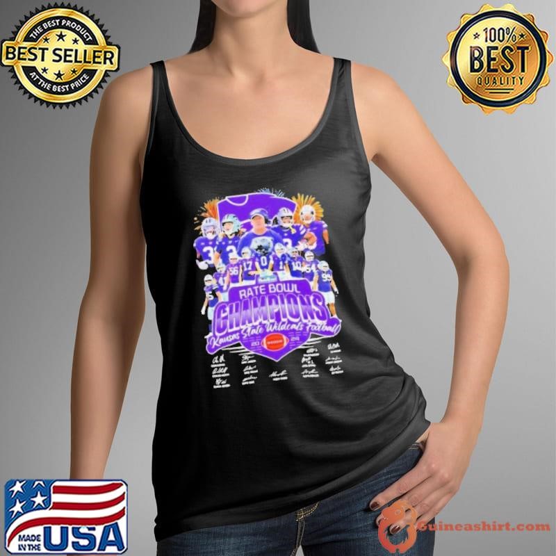 Kansas State Wildcats football Rate Bowl Champions signatures shirt